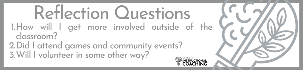 How will I get more involved outside of the classroom?
Did I attend games and community events?
Will I volunteer in some other way?