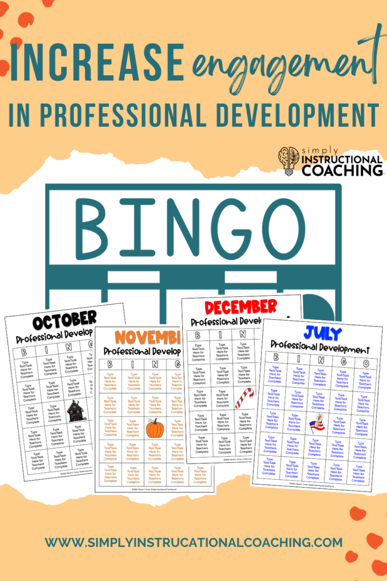 Bingo Professional Development Instructional Coach