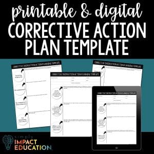 Instructional Coaching Corrective Instruction Action Planning Template