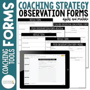 Instructional Coaching Coaching Strategy Observation Forms